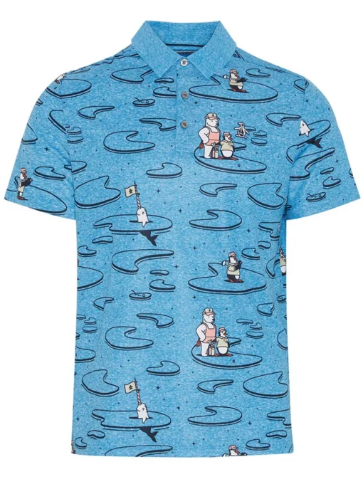 Original Penguin All Over Polar Pete Print Polo - Mediterranean Blue