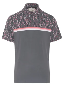 Original Penguin Engineered Broken Tees Novelty Block Print Polo - Quiet Shade