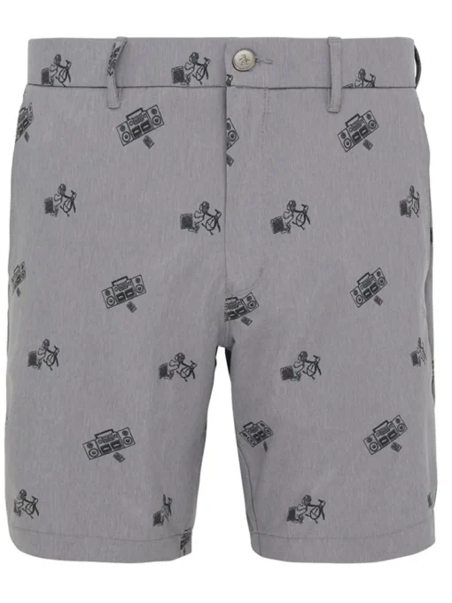 Original Penguin Karaoke Print 8-Inch Golf Shorts - Dark Caviar Heather