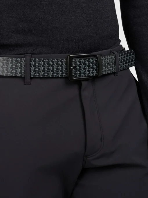 Original Penguin Reversible All Over Pete Printed Belt - Caviar