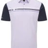 Ping Morten Tailored Fit Polo - Cool Lilac/Navy Multi