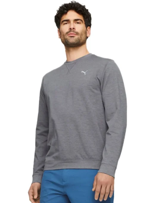 Puma Cloudspun Heather Golf Sweatshirt - Quiet Shade Heather