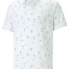 Puma Cloudspun Horizons Golf Polo - Bright White Heather