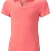 Puma Jr Girl'S Cloudspun Coast Golf Polo - Loveable Heather