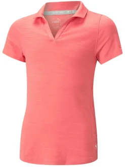 Puma Jr Girl'S Cloudspun Coast Golf Polo - Loveable Heather