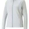 Puma Women'S Cloudspun Heather Full Zip Golf Jacket - High Rise Heather