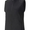 Puma Women'S Cloudspun Heather Full Zip Golf Vest - Puma Black Heather