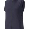 Puma Women'S Cloudspun Heather Full Zip Golf Vest - Navy Blazer Heather