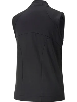 Puma Women'S Cloudspun Heather Full Zip Golf Vest - Puma Black Heather