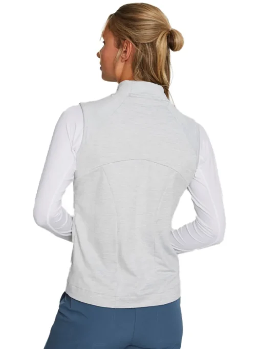 Puma Women'S Cloudspun Heather Full Zip Golf Vest - High Rise Heather