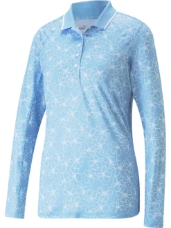 Puma Women'S Youv Island Golf Polo - Day Dream/Bright White