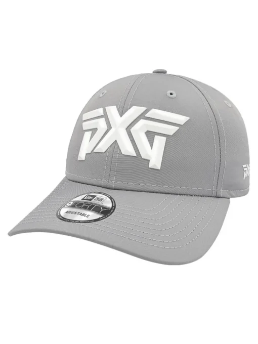 Pxg 9Forty Faceted Logo Adjustable Strapback Cap - Grey