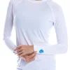 Sparms Women'S Body Round Neck Sun Protection - White