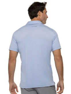 Travis Mathew Green Canopy Polo - Heather Bel Air Blue