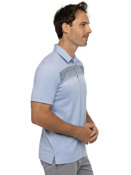 Travis Mathew Green Canopy Polo - Heather Bel Air Blue