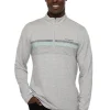Travis Mathew Twist Of Lime Quarter Zip - Heather Light Grey