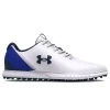 Under Armour Charged Medal Spikeless Wide (E) Golf Shoes - White/Academy