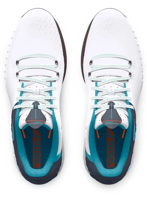 Under Armour Hovr Drive 2 Wide (E) Golf Shoes - White/Grey/Blue Surf