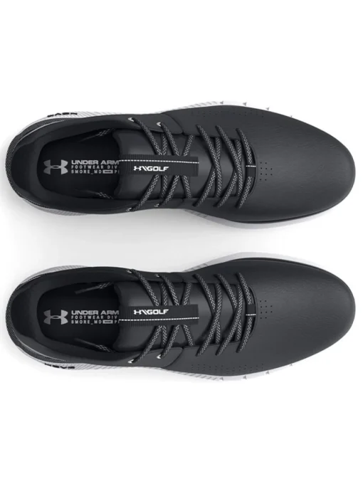 Under Armour Hovr Fade 2 Spikeless Wide (2E) Golf Shoes - Black/Metallic Silver